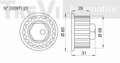 TREVI AUTOMOTIVE td1044 -  Натяжной ролик, ремень ГРМ